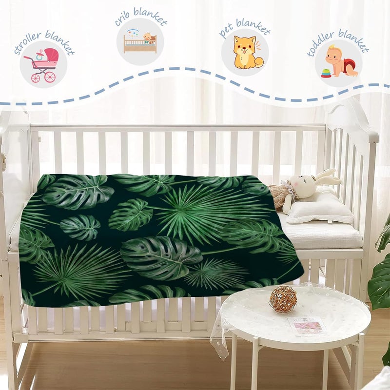 YeeJu Tropical Kids Throw Blanket Small Green Plant Leaf Blanket for Girls Boys Child Baby Bed Soft Fuzzy Plush Fleece Blanket and Throws Spring Summer Decorative Print Gift Blanket 40x50 - Image 5